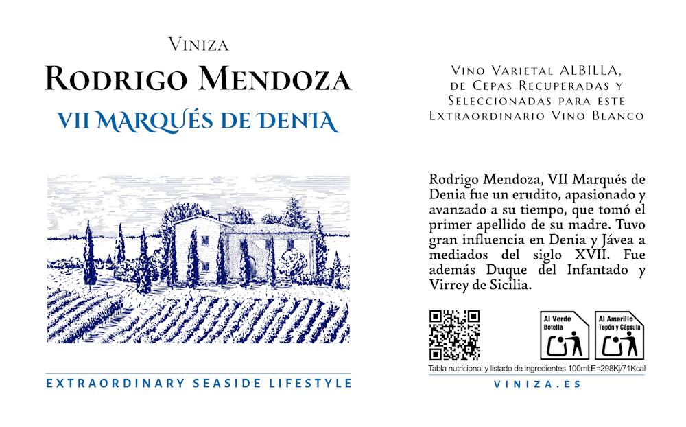 Etiqueta Rodrigo Mendoza VII Marqués de Denia